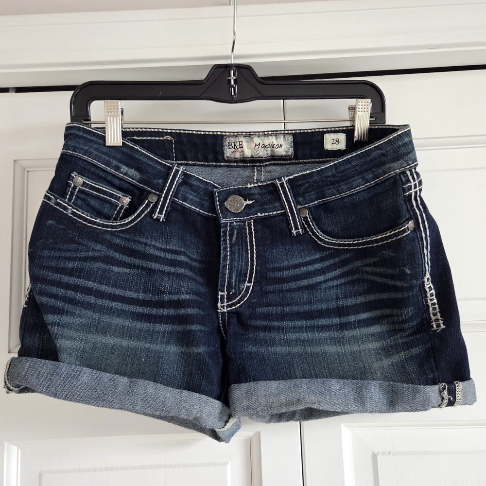 BKE Women's Dark Blue Jean Shorts